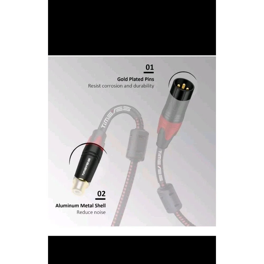 TIMEYES 3M Female RCA to XLR Cable Cord, 10FT RCA Plug to XLR